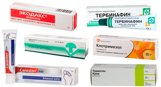 наружные средства для лечения лишая: Бифоназол, Клотримазол, Экодакс и др.